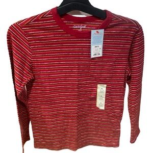 Cat & Jack Red and Yellow Striped Long Sleeve Tee